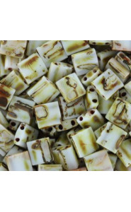 Miyuki tila 5x5mm beads - Opaque picasso yellow TL-4512